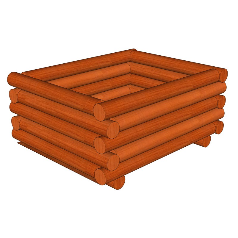 Palisádový dřevěný truhlík 110x130x45