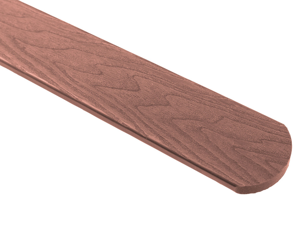 Plastová plotovka 3D - plaňka na plot oblá,  teak 0,6 m 