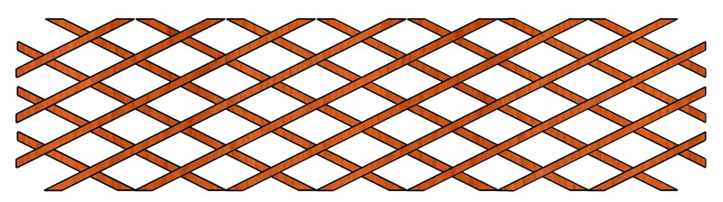 Ozdobná dřevěná mřížka na zeď - Dekora 170x50