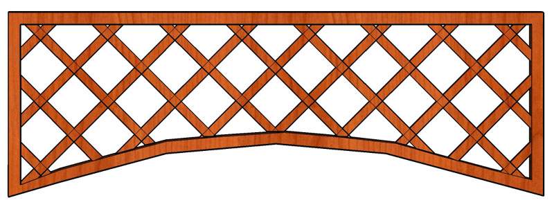 Ozdobná dřevěná mříž Cecílie 180x65