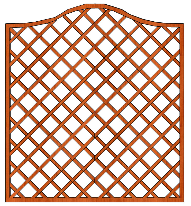 Ozdobná dřevěná mříž Cecílie 180x200