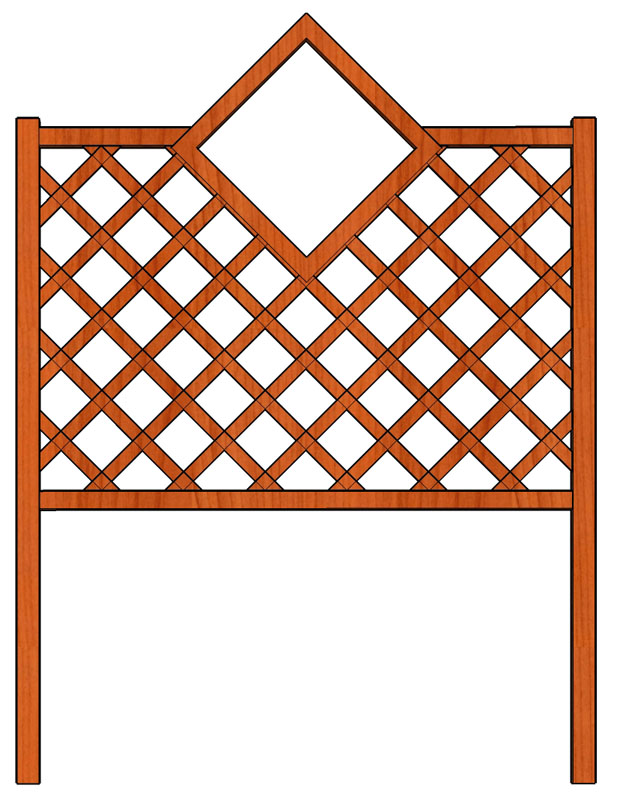 Ozdobná mřížka nad truhlíky Čtverec 128x150