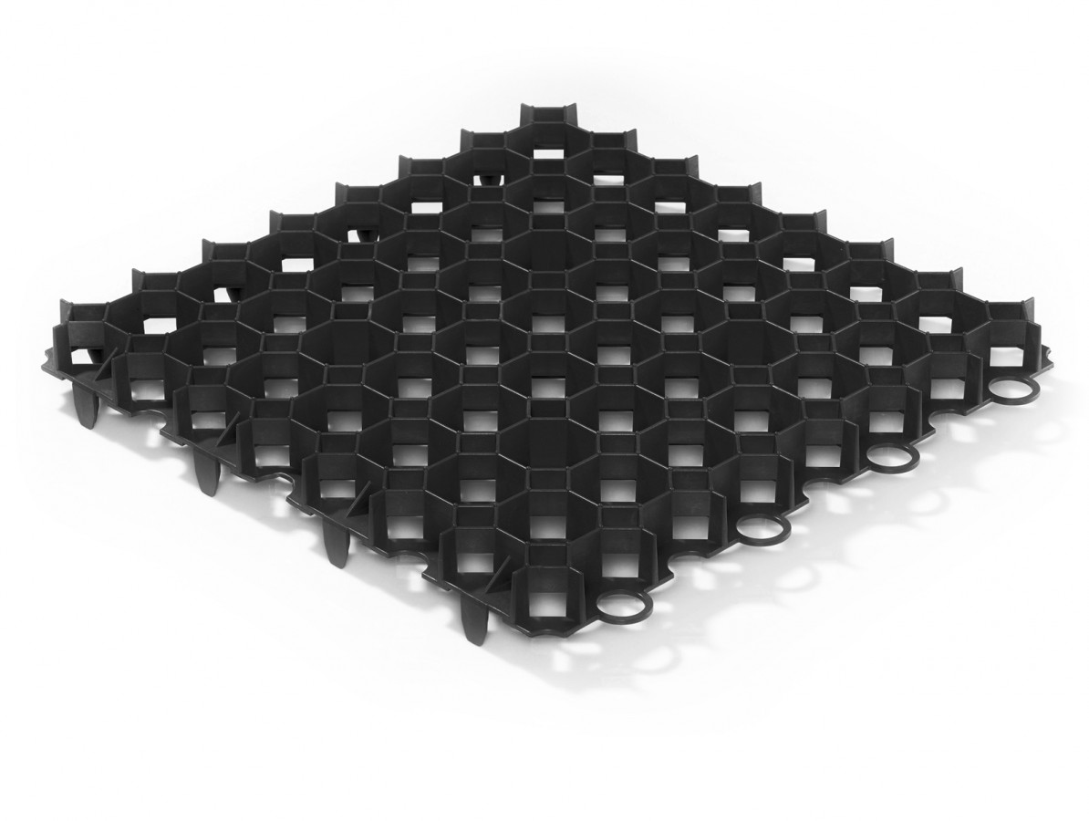 Plastová zatravňovací dlaždice 50x50 - černá