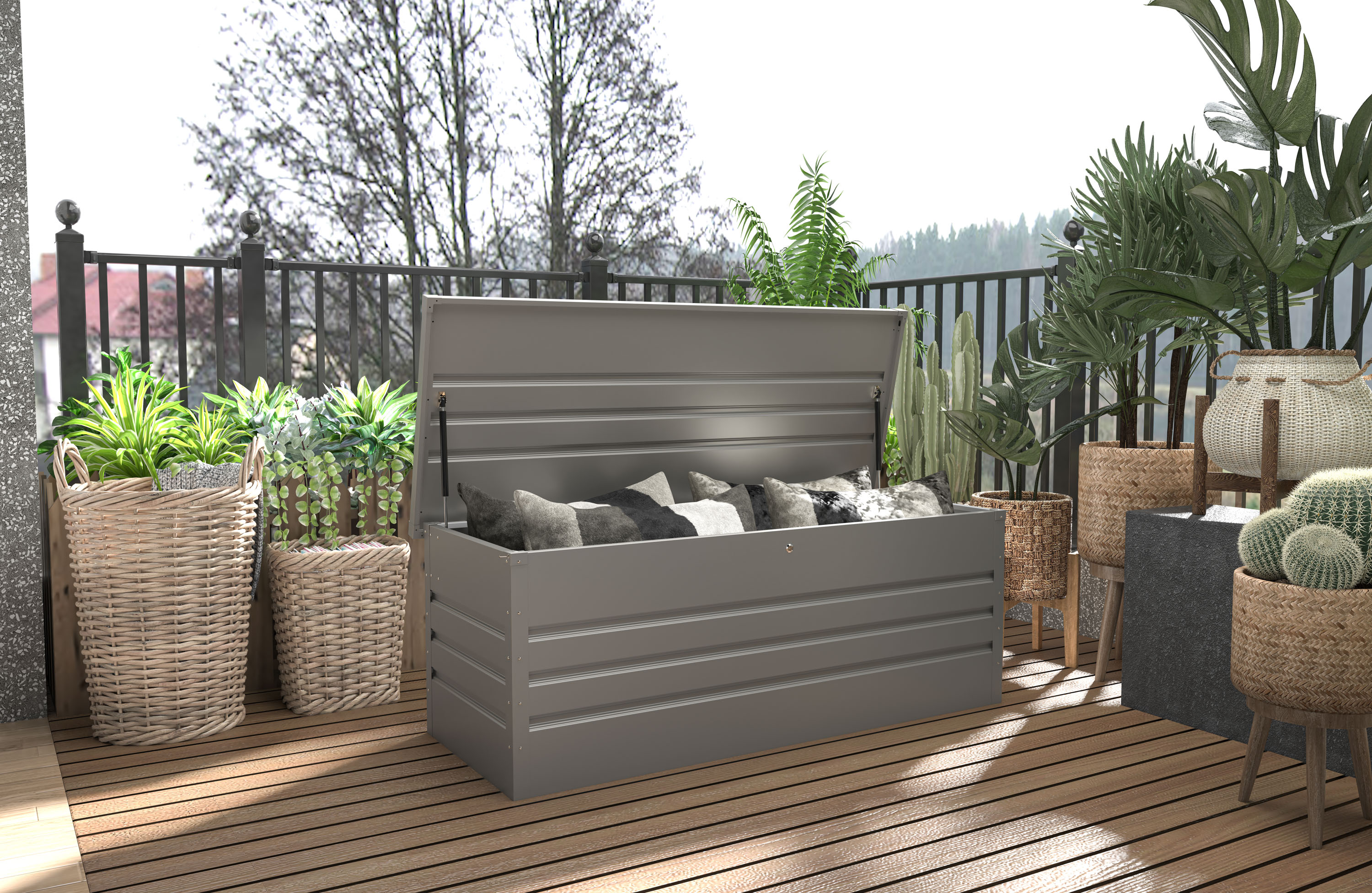Úložný plechový box na zahradu 560 l