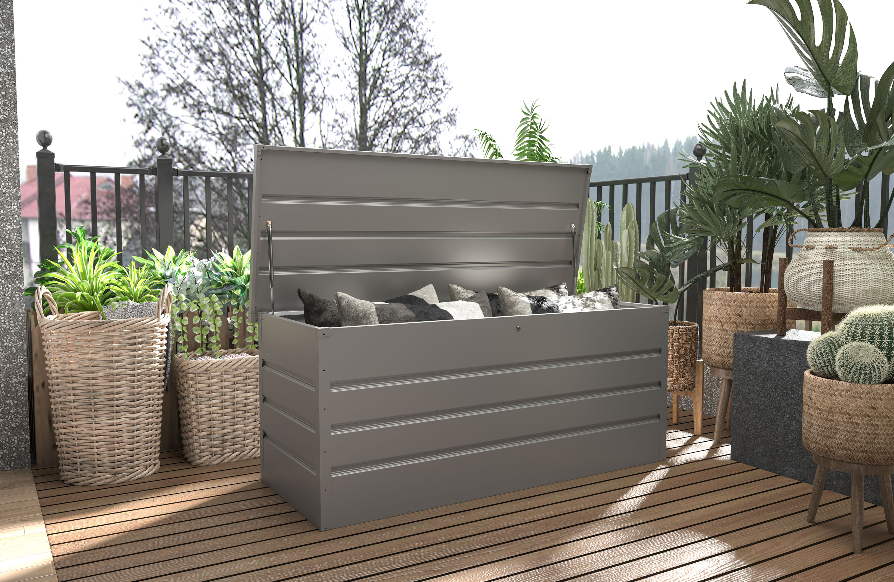 Úložný plechový box na zahradu 770 l