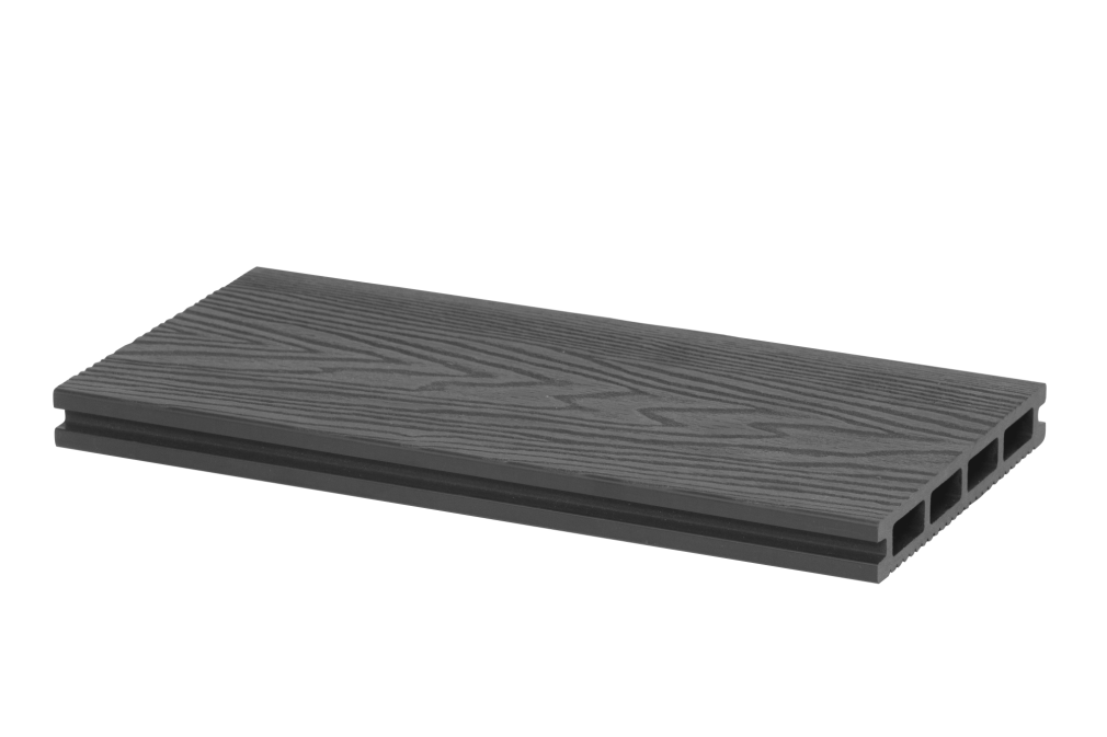 Plastové terasové prkno 3D WPC - 2m,  dark grey