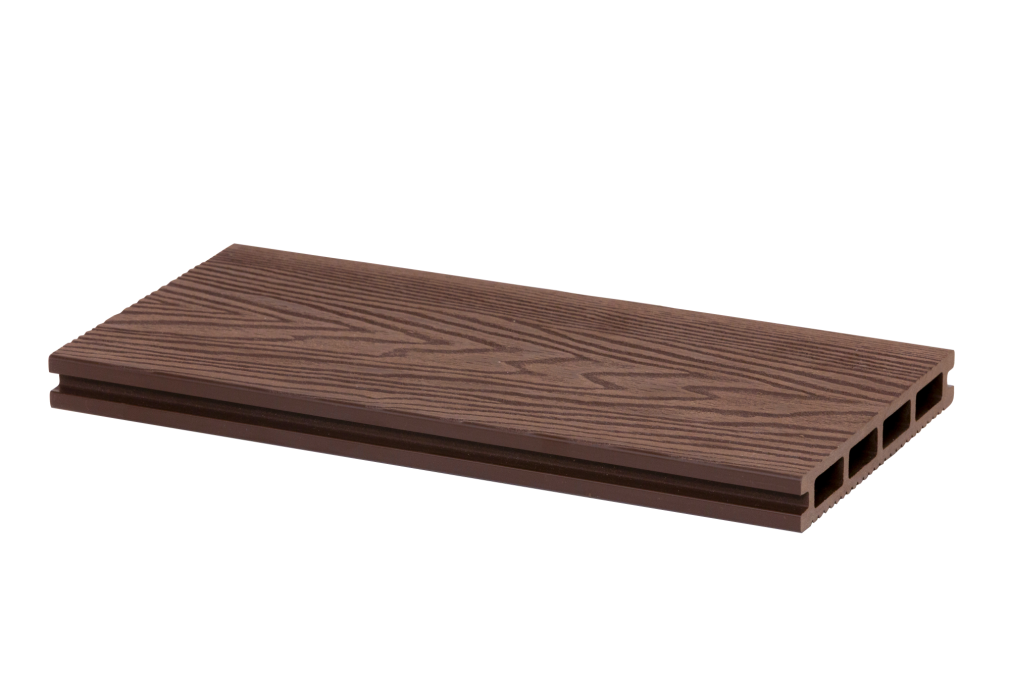 Plastové terasové prkno 3D WPC - 2m,  oak brown