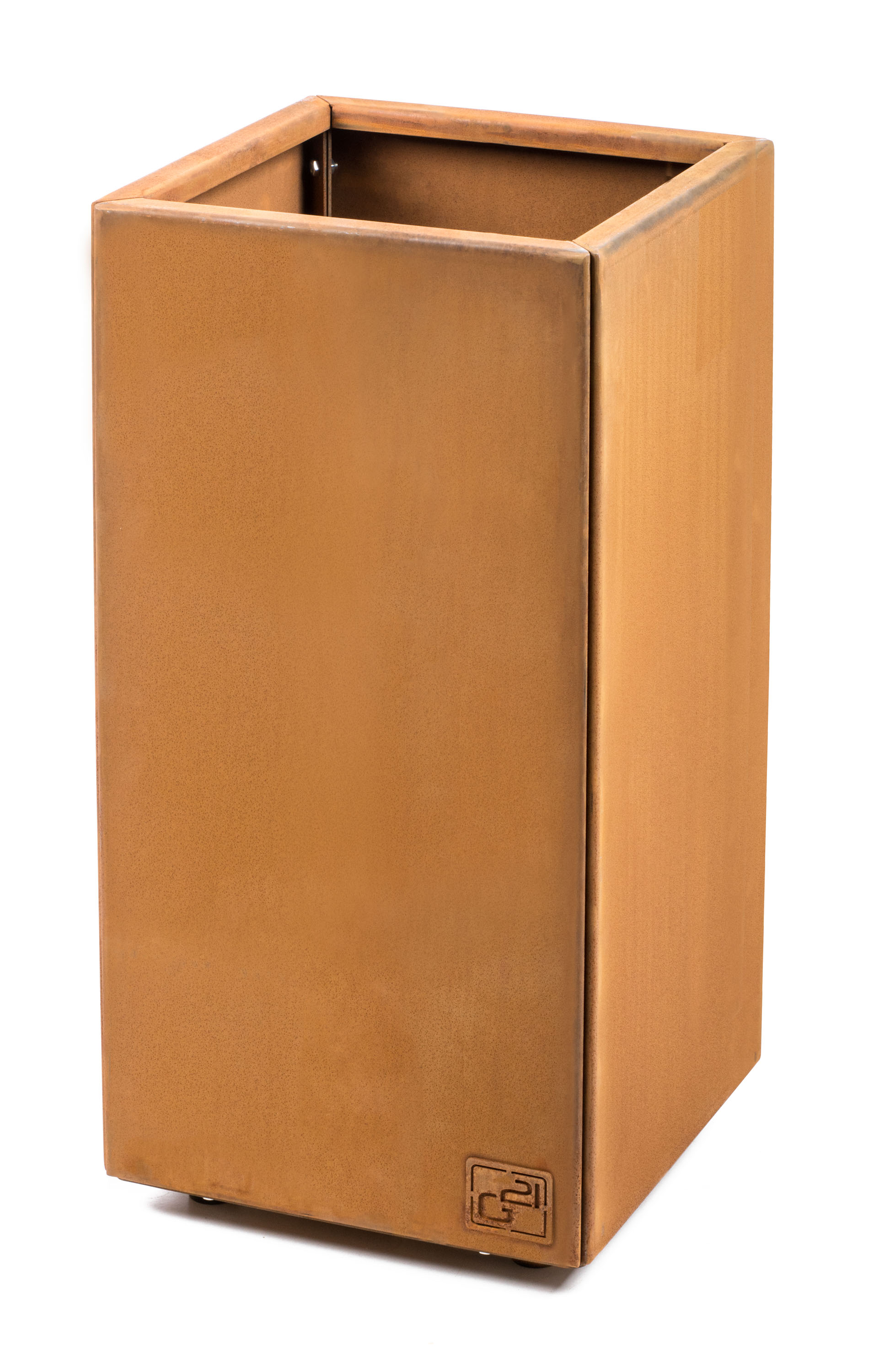 Venkovní nerezový květináč Corten kvádr 30x60x30