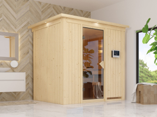 Finská sauna KARIBU Bodin - set s kamny 3,6 kW