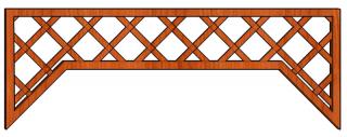 Ozdobná dřevěná mříž Cecílie 180x65a