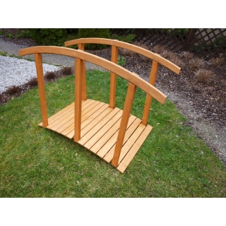 Zahradní dřevěný mostek se dvěma madly 120 cm