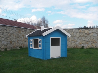 Dětský dřevěný domek Tibor - modrý