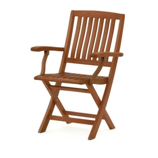 Rozkládací židle s opěrkami z eukalyptového dřeva Minoa
