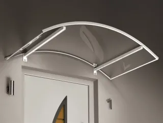 Stříška nad dveře Guttavordach LED, akrylové sklo - bílá